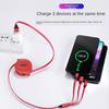 3 In 1 Charging Cable Retractable USB Charge 2.4A Fast Charging Portable Cable Micro Type-C for iPhone