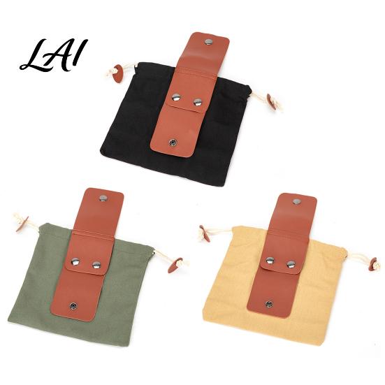 Hands Free Picking Pouch Waxed Canvas Foraging Bag Adjustable Belt Buckle Fastening Pouch Compact Fruit Harvesting Bag Collapsible Drawstring