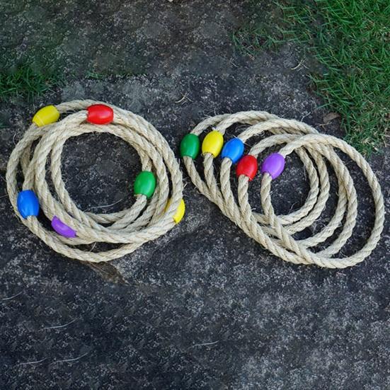 Набор для метания колец из пеньковой веревки на открытом воздухе стимулирует потенциальный дух командной работы способствует развитию координации игры