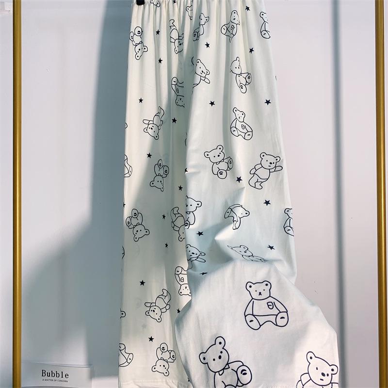 Женские пижамные штаны с милым рисунком медведя — свободные, удобные брюки для весны, осени и зимы