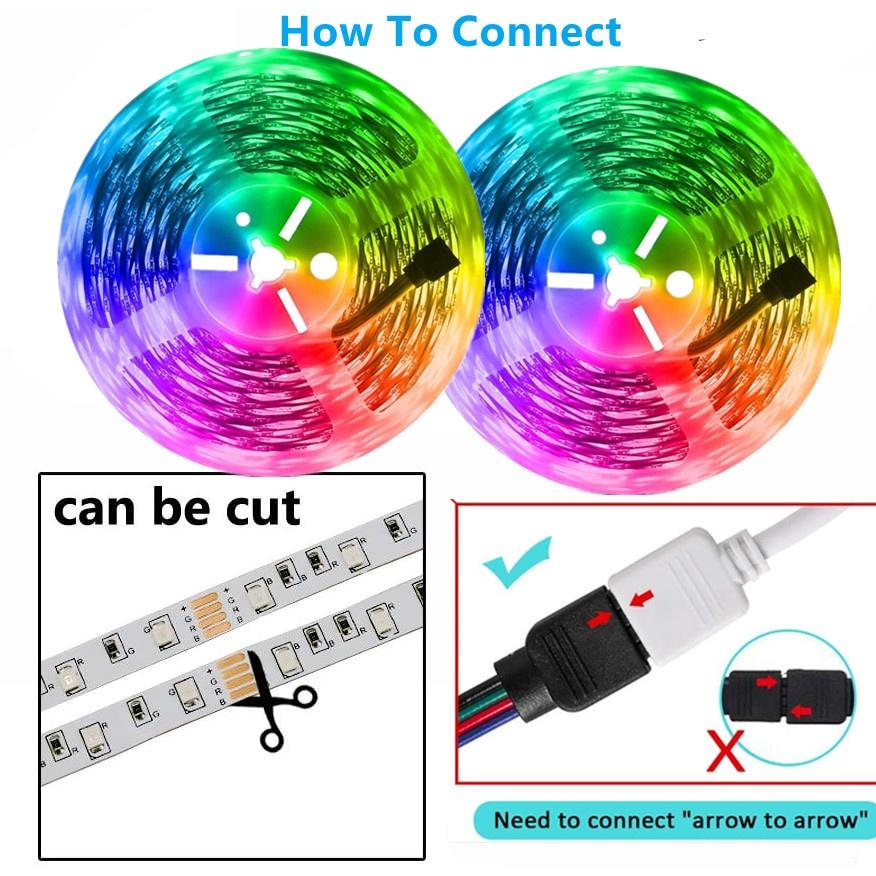 Светодиодная RGB-подсветка, USB-инфракрасный 24-клавишный пульт дистанционного управления с управлением через Bluetooth 5050, фоновая подсветка для телевизора и компьютера