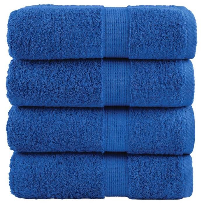 VidaXL Superior Quality Guest Towels 4 Pcs, Bath Sheets, Hand Towels, Face Towel Bathroom, Blue 137183