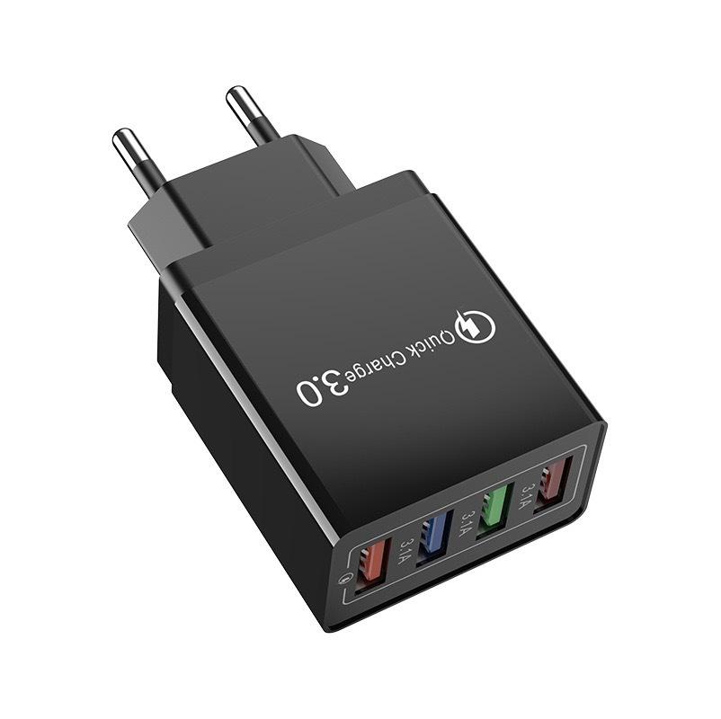 4-портовое USB-зарядное устройство Quick Charge 3.0 для iPhone Samsung Xiaomi планшета настенный адаптер для зарядки мобильного телефона вилка ЕС США быстрая зарядка