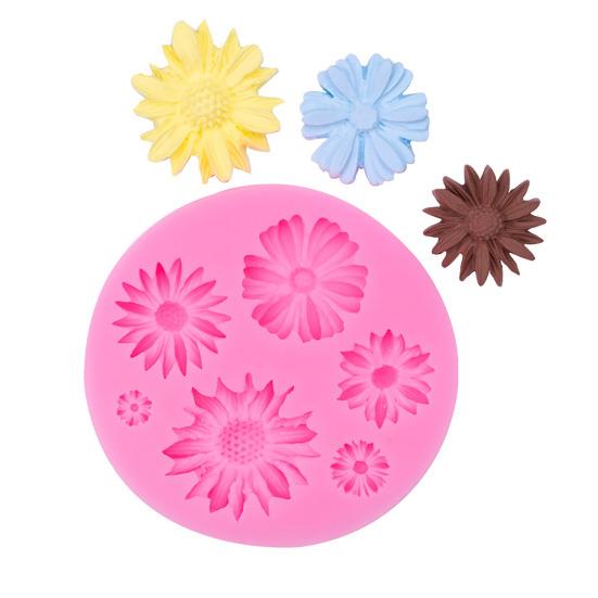 3D Sunflower Silicone Mold Non-Stick Fondant Chocolate Candy Mold Temperature-resistant Baking Molds Food Grade Cake Craft Tools