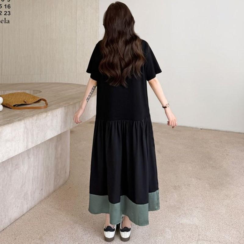 Новое хлопковое винтажное платье с цветочным принтом больших размеров с коротким рукавом для женщин, повседневное свободное длинное летнее платье