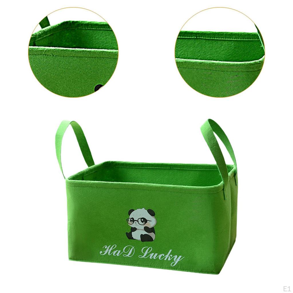 Dog Toy Organizer Bin Treats Organiser Box with Handles, Rectangular Felt Storage Basket for