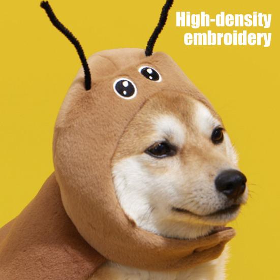 Кошачий Тараканский Плащ Теплый Бархатный Наряд Таракана с Усиками Косплей для Питомца