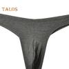 Men Thong Low-rise Elastic Waistband U-Convex Briefs Solid Color Thin Seamless Sport Style Panties Daily Wear