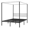 Queen Size Canopy Bed Frame, Metal Canopy Bed with Four Posters Design, Heavy Duty Steel Slats Support, Underbed Storage Space, No Box Spring Needed,