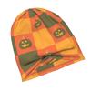 ZLIENSZUS Adult Pumpkin Checkerboard Beanie Hat - Bright Orange & Khaki Green Fall Winter Warm Suitable for Streetwear, Layering, Layered Outfits, Tan