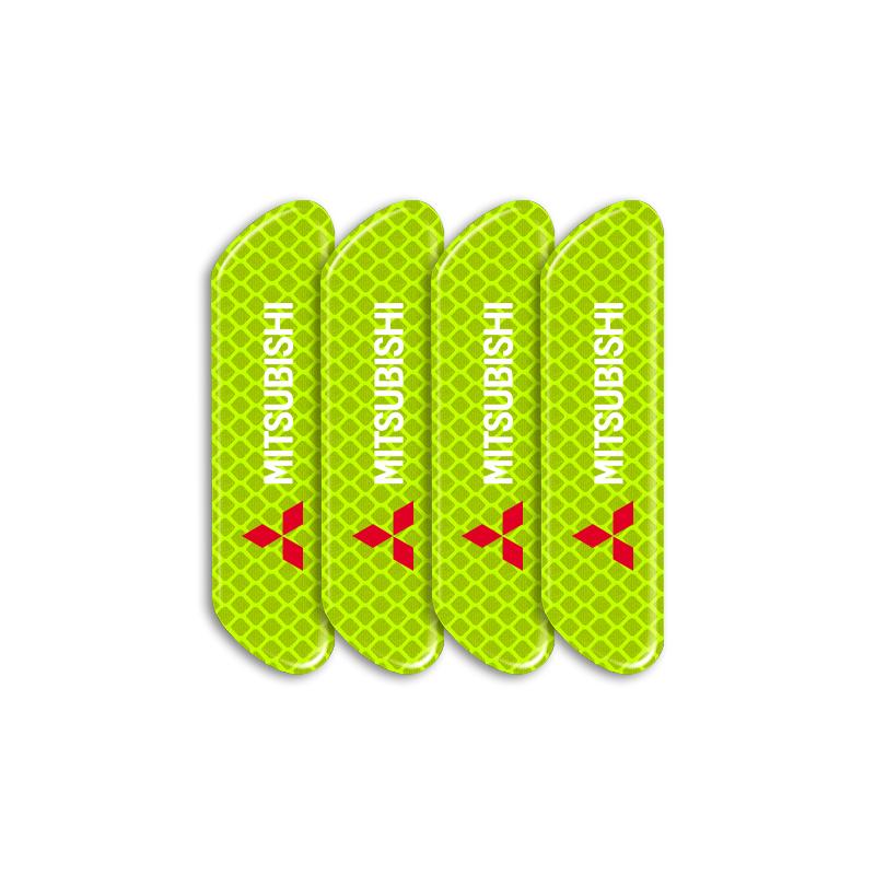 gjdn6 4pcs Car Door Reflective Strips Security Warning Sticker Emblem  For Mitsubishi Lancer ASX Outlander Pajero Carisma L200 Galant