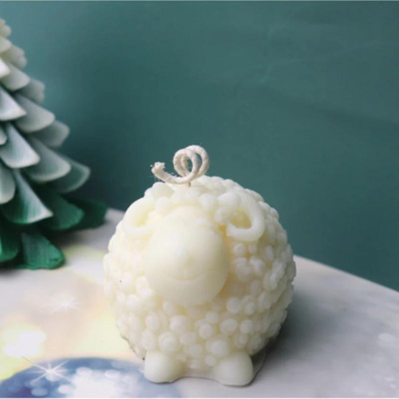 Забавная овечка силиконовый материал ручная работа свеча форма DIY 3D милая овечка форма свечи изготовление принадлежности форма для украшения дома