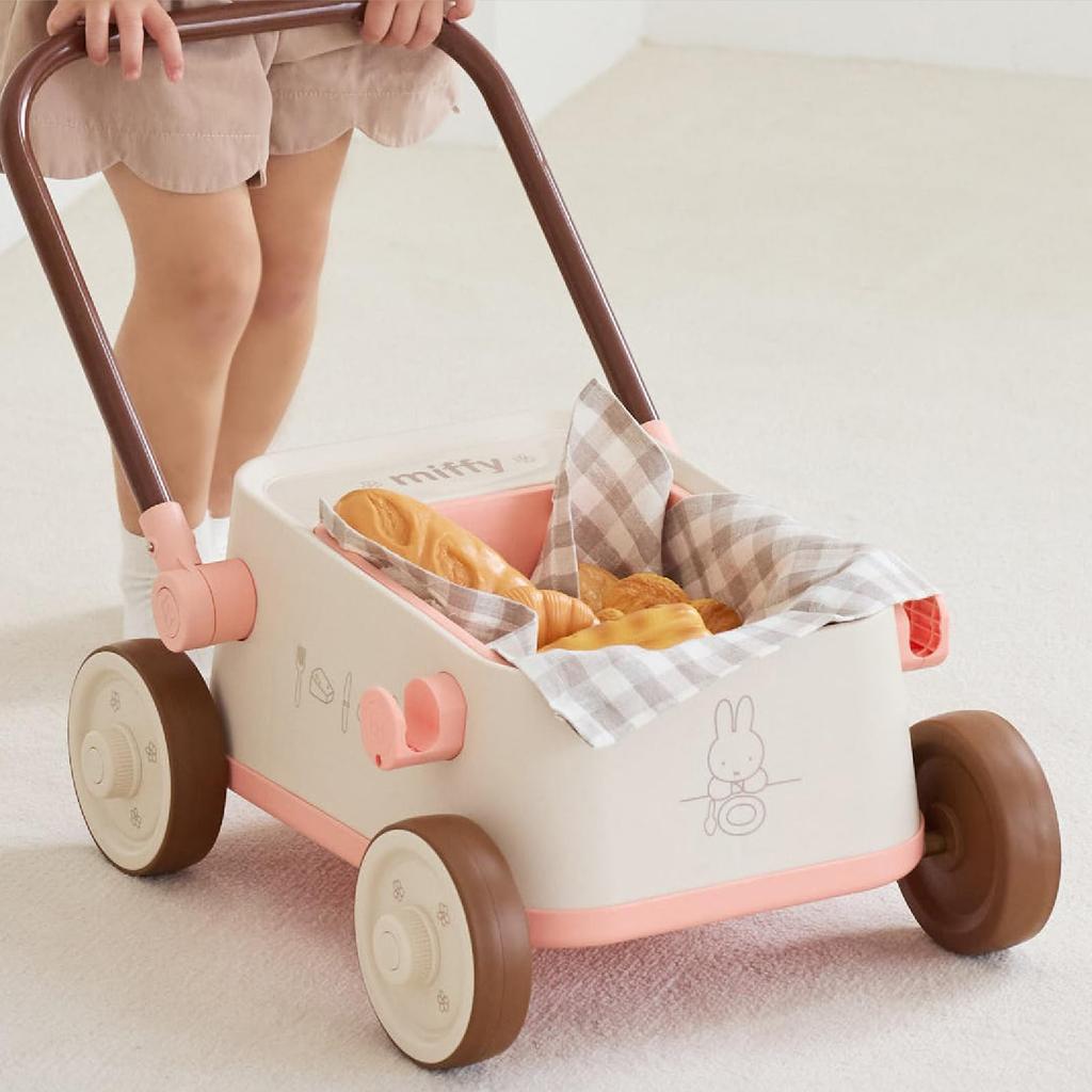 [Official EC Exclusive] Ides Miffy Freshly Baked Bakery Bakery Wagon | 10 Loaves of Bread | Pretend Play Cart, Indoor Use, Ages 2-6, Gift