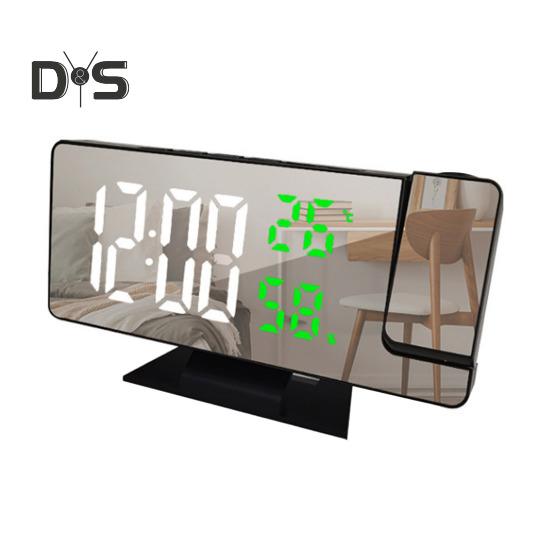 Светодиодный цифровой будильник с большим экраном, многоцелевой проектор в формате 12/24 часа, потолочные часы с дисплеем времени и температуры