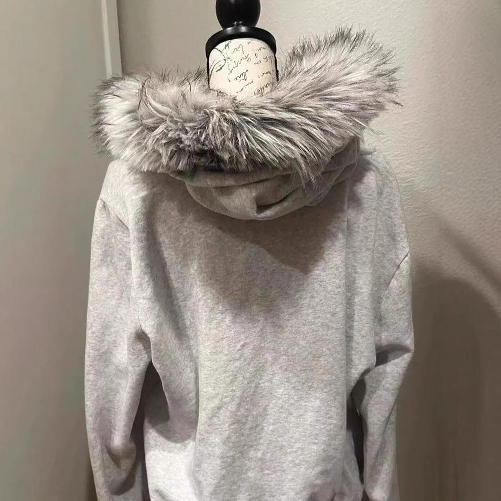 Женская флисовая куртка-кардиган с капюшоном на весну и осень