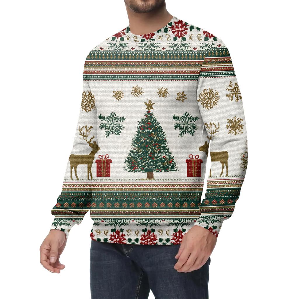 Мужской повседневный модный свитшот с принтом и круглым вырезом