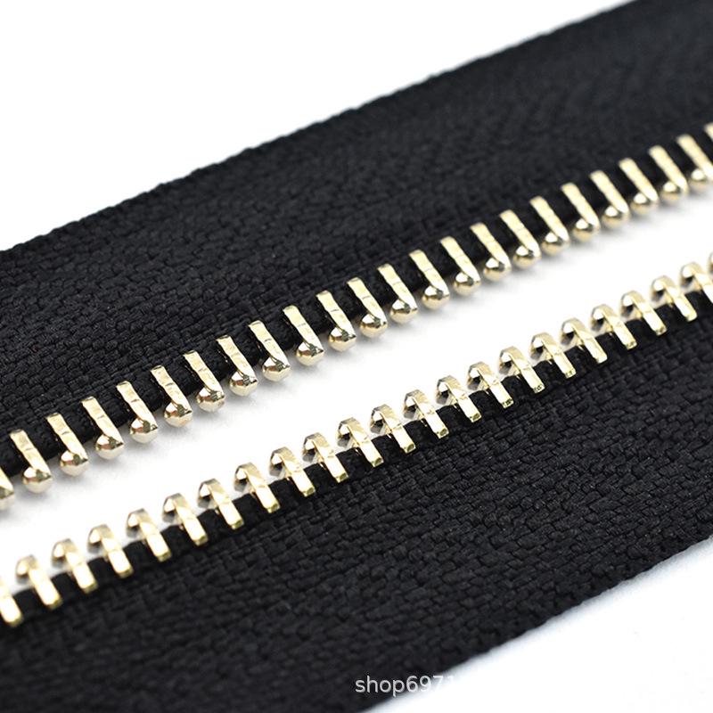 Металлическая молния 20-40 см с большим кольцом-пулером, размер 5, светло-золотые зубцы для сумок, кожаных юбок