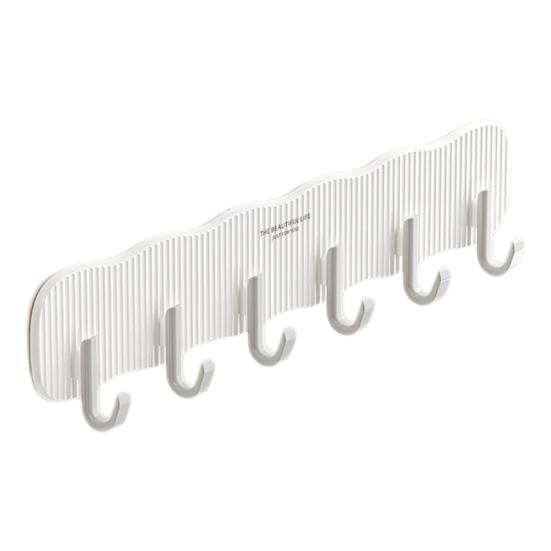 Настенный крючок без ударов, большая несущая способность, противоскользящие 6 крючков, водонепроницаемая вешалка для кухонных полотенец для ванной комнаты, шляпа, сумка на плечо, настенный органайзер