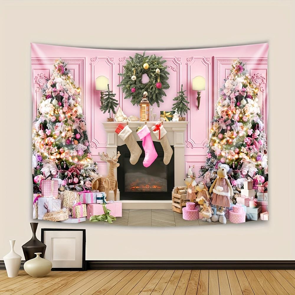 Christmas Tapestry Wall Hanging Christmas Gift Background Cloth Polyester Tapestry For Bedroom Living Room Party Home Decoration