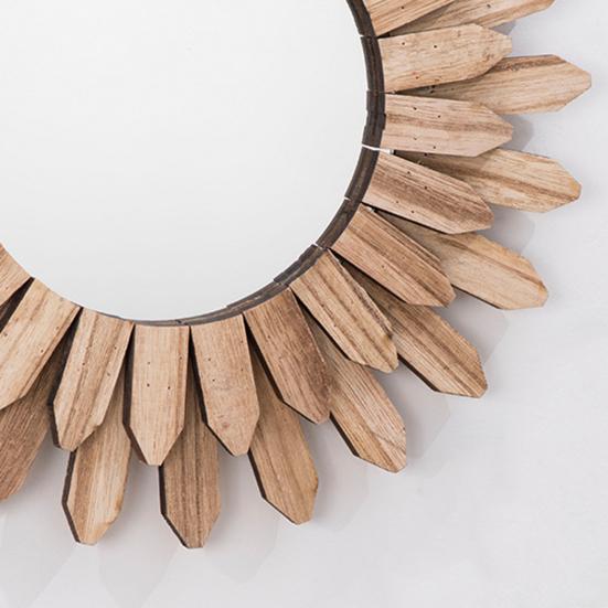 Деревенское Деревянное Украшение Подсолнух Настенное Зеркало Цветок Деревянная Рама Подвесное Зеркало Украшение Дома для Гостиной Спальни Фермерского Дома