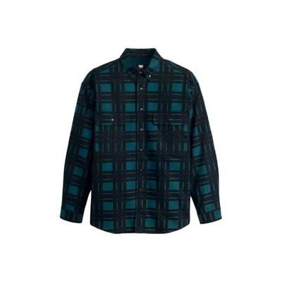 Рубашка мужская Levis в клетку на пуговицах с длинным рукавом черная A0953-0010