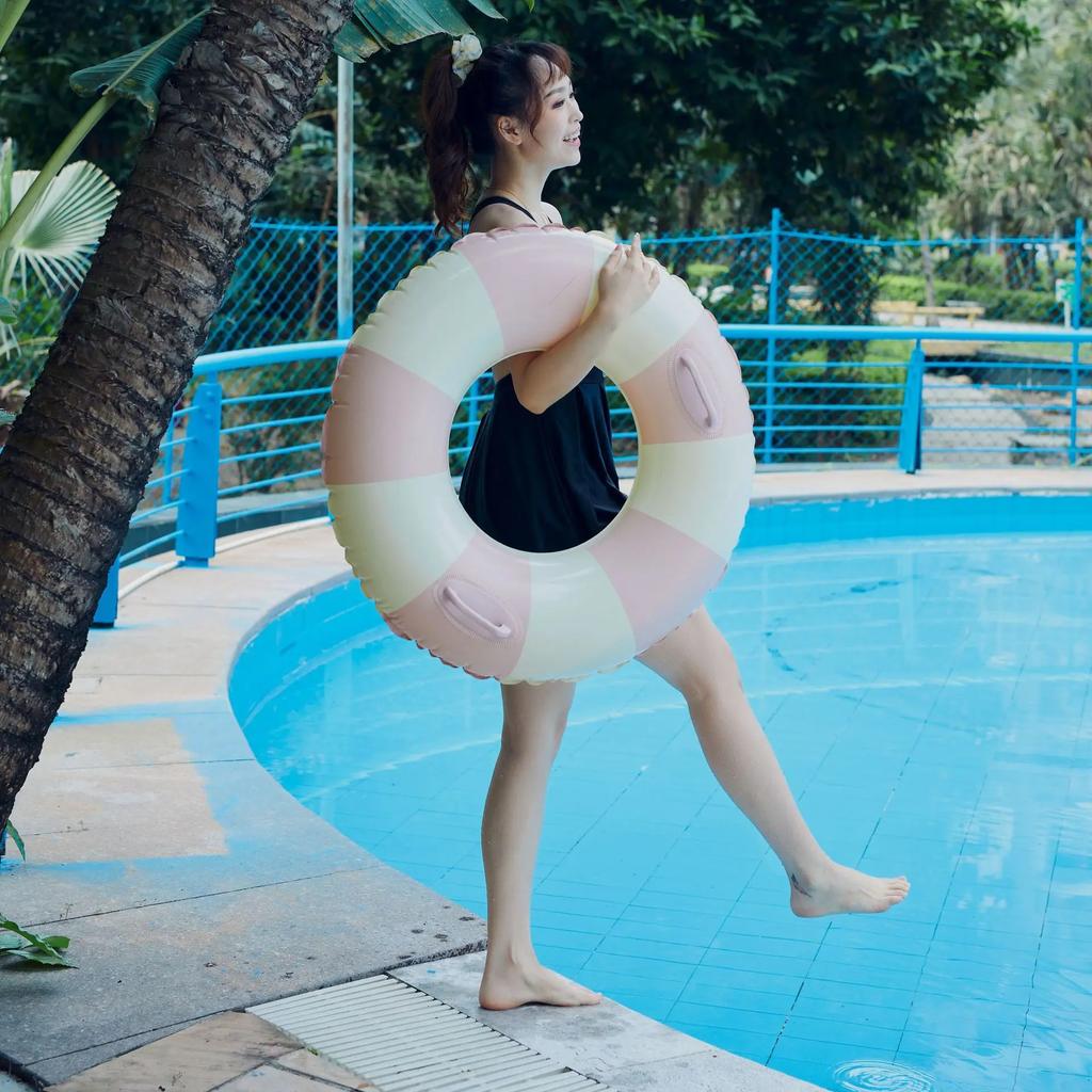 Корейский стиль, утолщенное надувное кольцо для плавания, трубка для воды, плавающий надувной матрас для взрослых с ручкой, круг для плавания на открытом воздухе