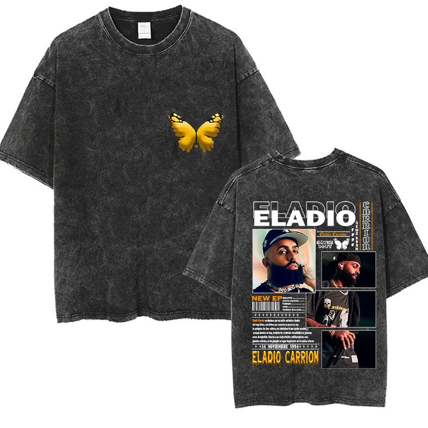 Vintage Washed Cotton T Shirts Eladio Carrion DON KBRN Tour 2025 Print Tshirt Men Women Casual Fashion Clothing Oversized Tees