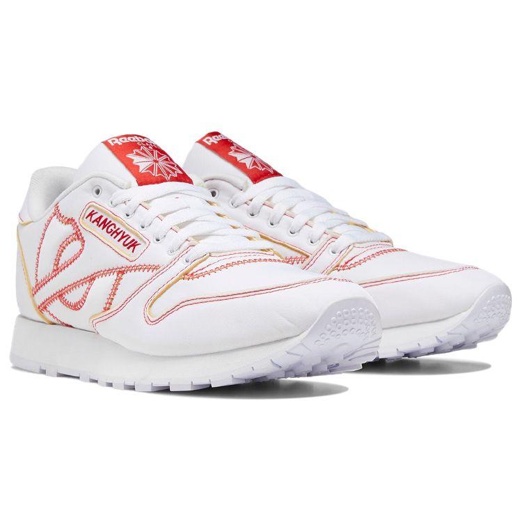 Kanghyuk x Reebok Classic Leather Белые Первично-красные Унисекс Кроссовки Обувь-Белый Черный GW1069