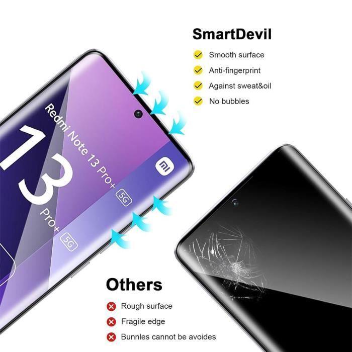 Verre Trempé pour Xiaomi Redmi Note 13 Pro Plus 5G - Note 13 Pro+ 5G - Installation Facile Anti-Rayures Résistant Pack de 4