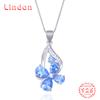 Линдон Стерлингового Серебра 925 Классическое Женское Ожерелье Кулон Циркон Модный Подарок