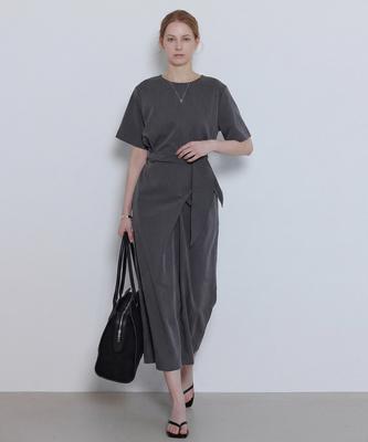 Длинное платье с не драпирующейся талией_N6Son0418