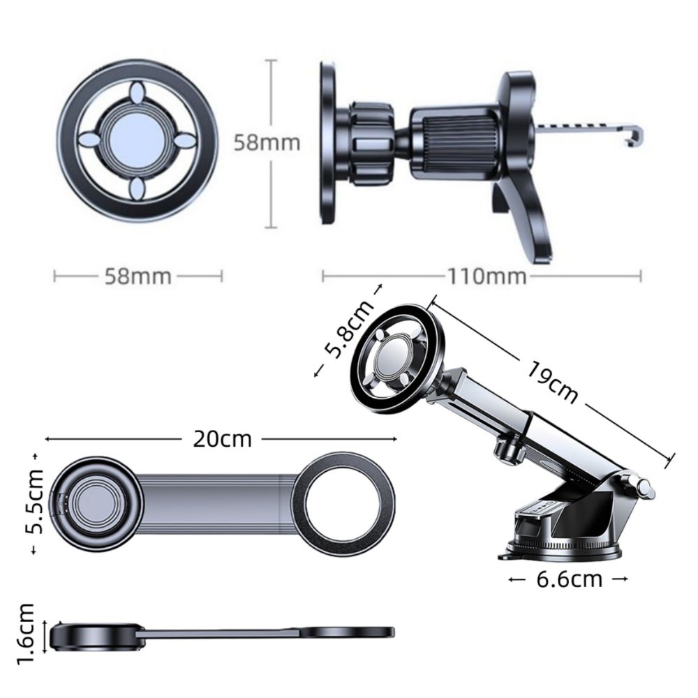 Alloy Car Phone Holder Magnetic Cell Phone Mount New Car Phone Rack for Car Interior