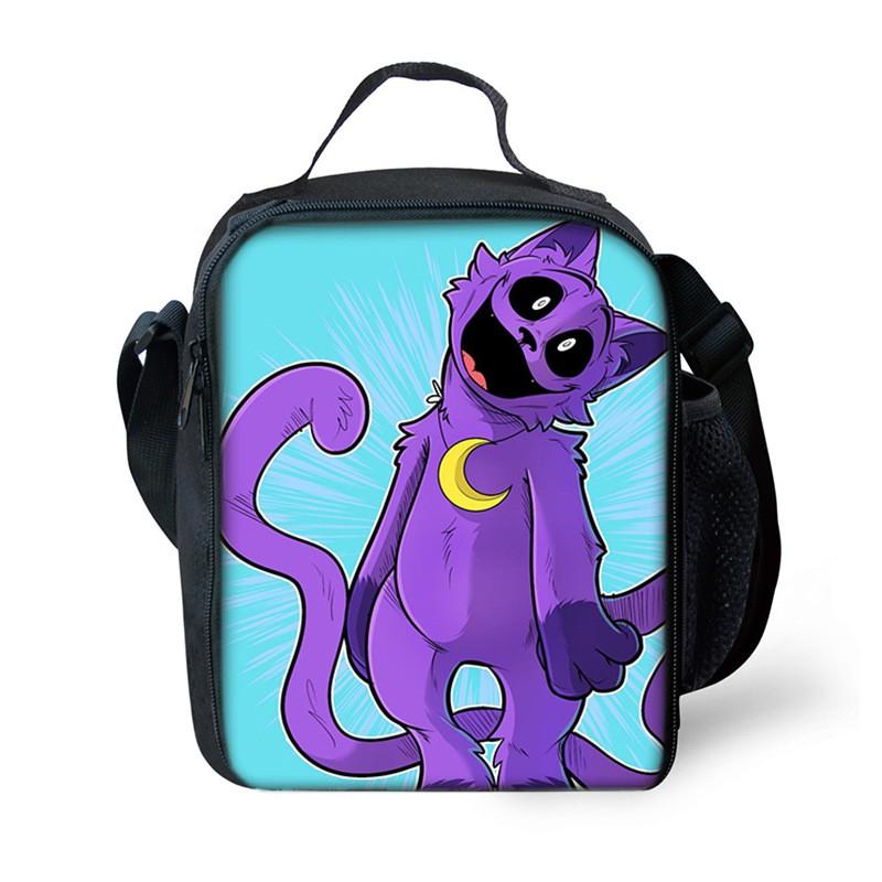 PVC Insulated Lunch Bag With Cute Horror Poppy Smile Animal Print Office Workers Students