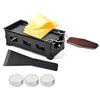 Cheese Melter Raclette Grill Set Cheese Melting Pan with Silicone Spatula Non-Stick Mini Rotaster Baking Tray Stove Set