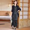 Elegant Summer Two-Piece Set: Chinese Style Wide-Leg Pants & Faux Two-Piece Top for Women