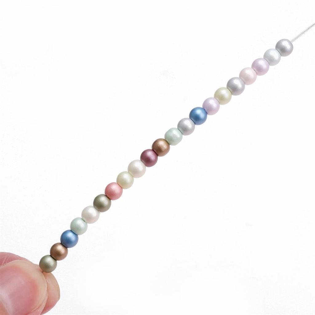 Разноцветные чешские стеклянные бусины для изготовления украшений - 100 круглых шт.