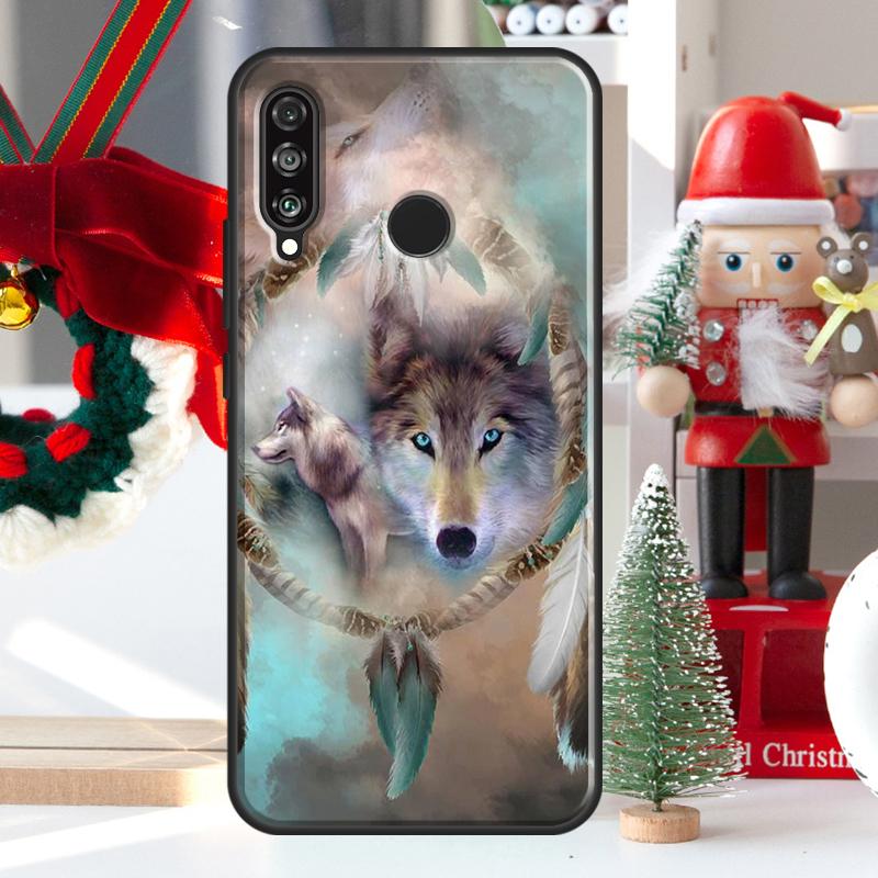 Чехол Animal Wolf Howling для Huawei Nova 12i 11i 8i 12s Y73 Y72 Y61 Y91 Y90 Y70 Y60 9 10 SE P60 Pro P30 P40 Lite