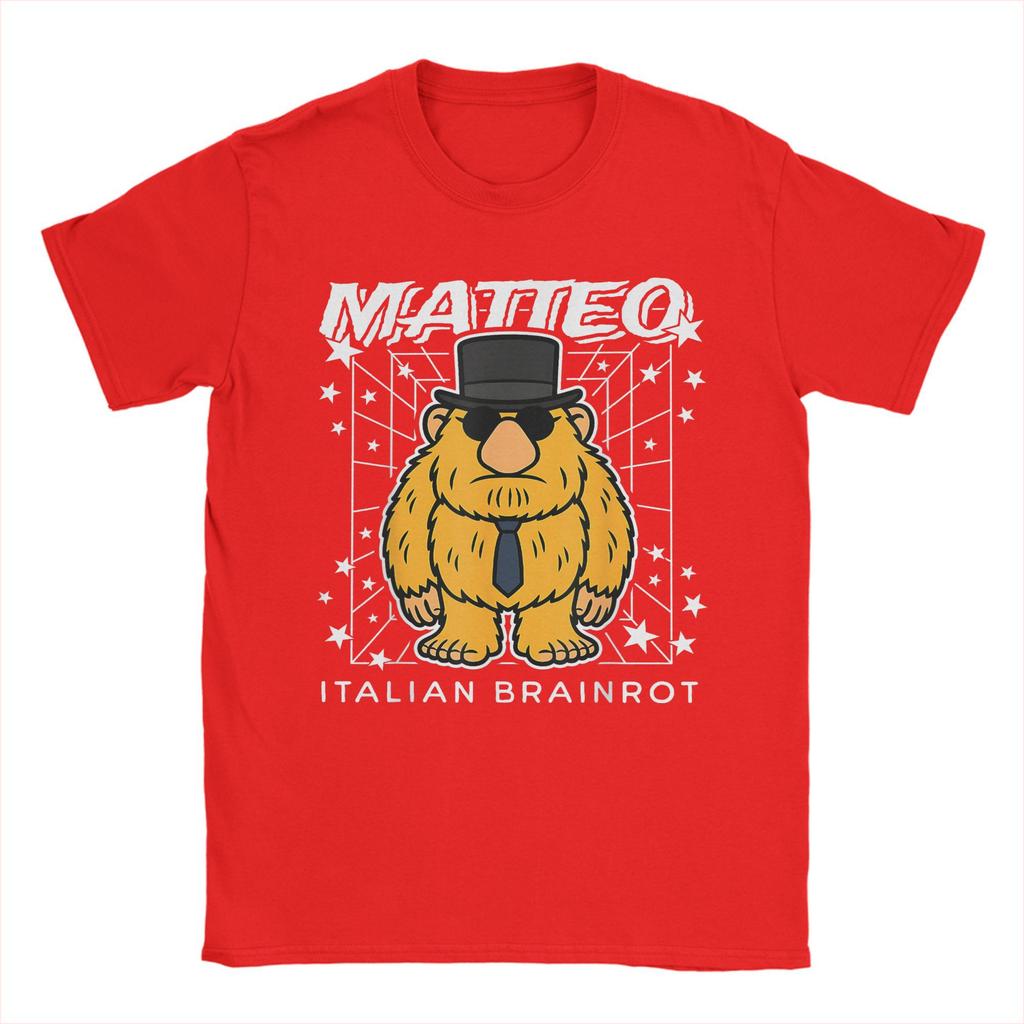 Matteo Italian-Brainrot Funny Meme Gen Z Viral Cotton T-Shirt For Man Summer T Shirts O Neck Fashion Tees Oversize Hot Sale Tops