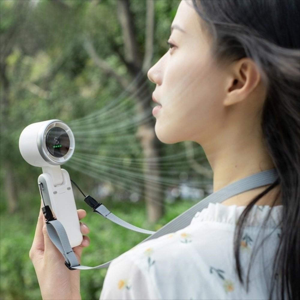 180 Degree Mini Handheld Fan 1200mAh Battery Hanging Neck Fan High Speed Turbo Fan Outdoor