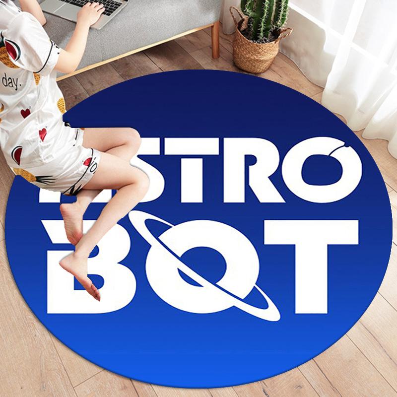 Круглый ковер ASTRO BOT, Ковер для гостиной, спальни, дивана, игровой комнаты, Декор, Нескользящий коврик для пола