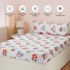 Queen Size Flat Bedsheet with 2 Pillow Cases | 180 TC | 100% Cotton | Washing Machine Washable | 90 X 100 Inches | Floral Design