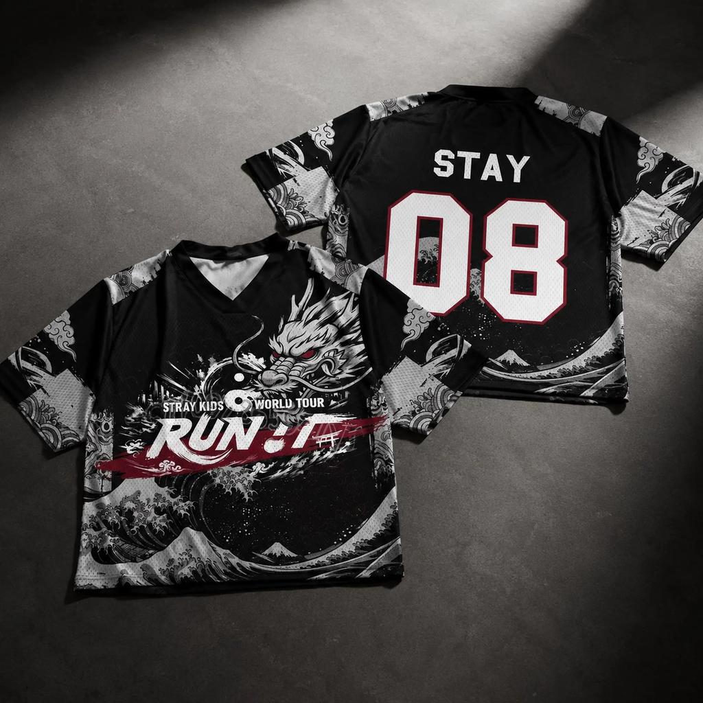 2026 Kpop Stray Run It Мировой Тур Футболка-Джерси Мужская Женская Летняя Спортивная Футболка Дышащая Быстросохнущая Одежда Подарки для Фанатов