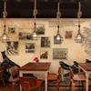 Vintage Iron Hemp Rope Iron Frame Single Head Pendant Lights Dining Room Hot Pot Restaurant Retro Industrial Style Pendant