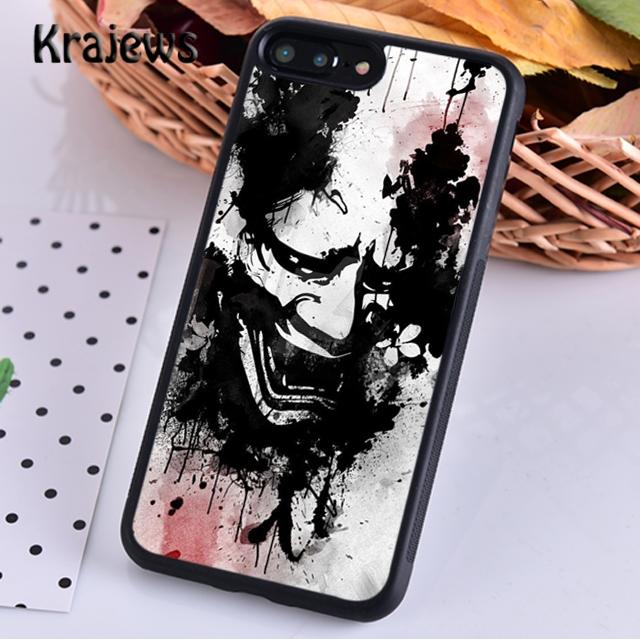 Krajews Японская маска демона Они Хання Чехол для телефона Cover Для iPhone 17 Air 16 15 14 plus 11 12 13 pro max Fundas