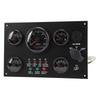 300x190mm Boat Gauge Panel 0 to 3000 RPM Water Temp Oil Level Voltage Pressure Tachometer Panel for Yachts Ships Black