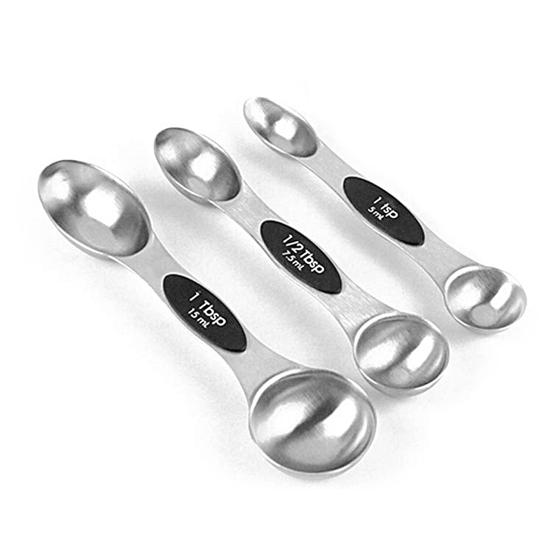 9 шт./набор мерных ложек со шкалой, легко моется, нержавеющая сталь, двойной наконечник, набор мерных ложек, кухонные принадлежности