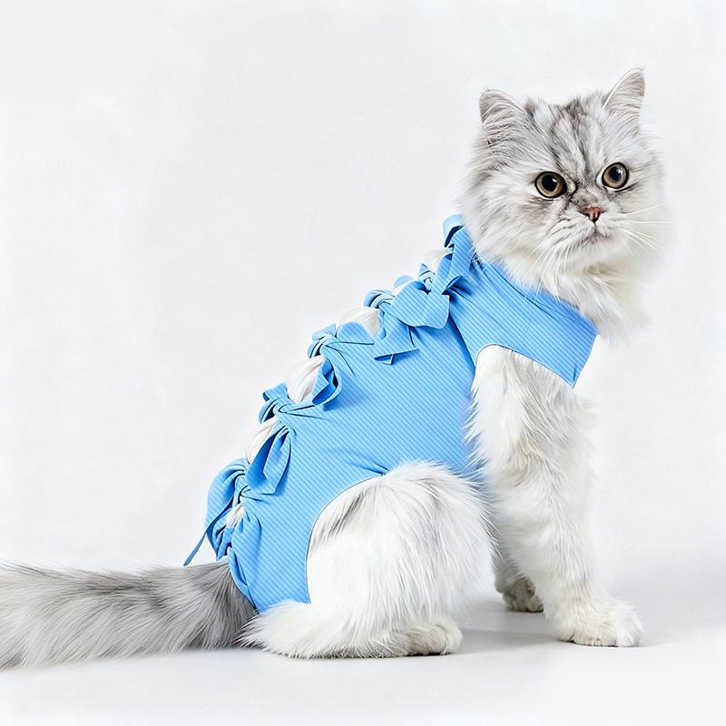 Avocado Print Cat Recovery Suit Breathable Anti-Lick Surgical Suit for Cats Kittens