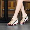 Ladies Slippers Gladiator High Heels Wedges Sandals Shoes Women Weaving Comfortable Lady Shoes