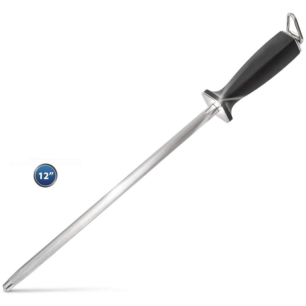 LMETJMA Премиум 12-дюймовый стержень для заточки ножей Chef Diamond Sharpening Honing Rod Stick для всех кухонных ножей KC0311