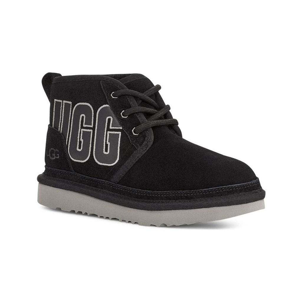 UGG Neumel Graphic Boot Black Grey Suede (Kids) Kids Sneakers 1130787K-BGSD